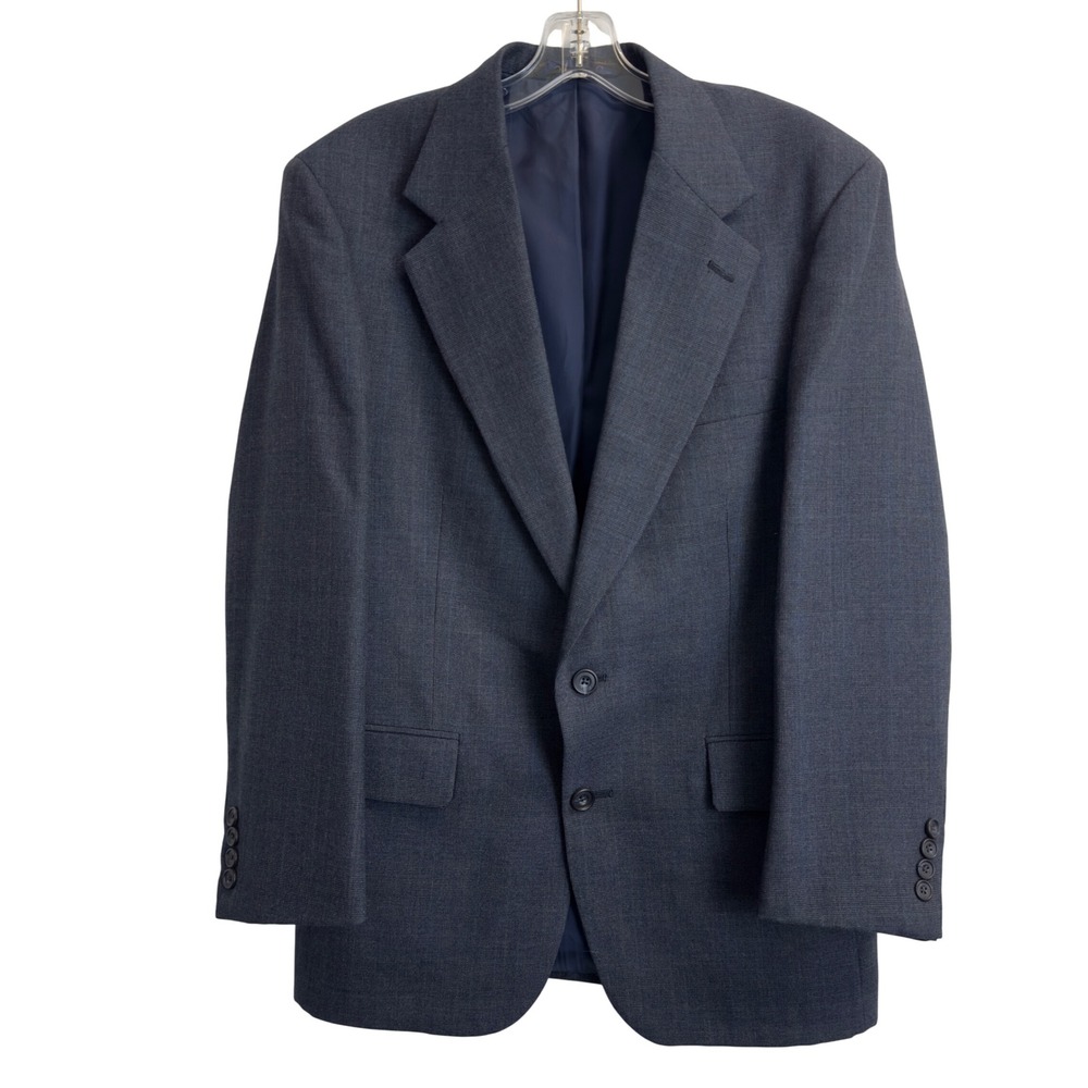 Gerald Austin Bond Street Mens 37S Blue Glen Plaid‎ Pure Wool Blazer Sport Coat